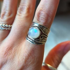 Sterling silver moonstone ring